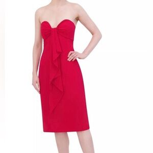 BCBG Strapless sweetheart neck bodycon Red Dress sz 12 NWT $268 MSRP holiday